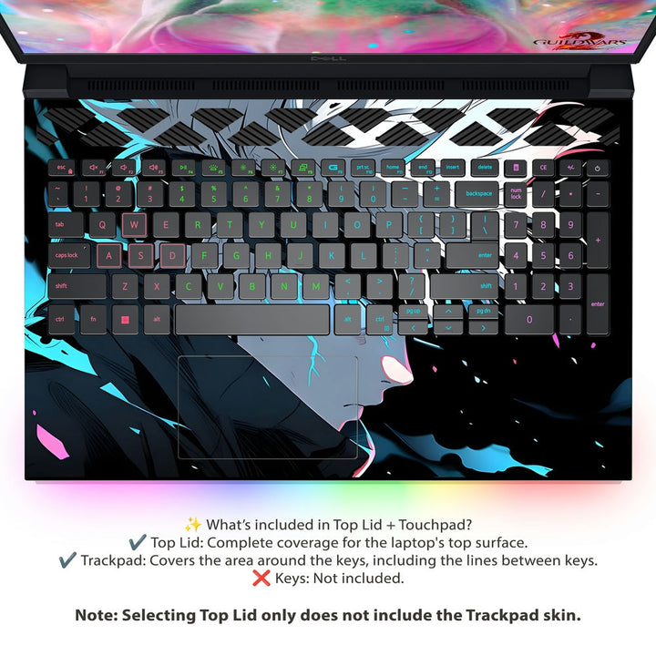 Dell Laptop Skin - Satoru Gojo Acid Blue Eyes Jujutsu Kaisen