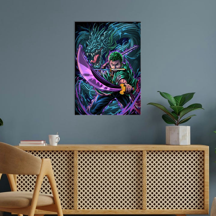 Metal Poster - Anime Roronoa Zoro Dragon twister