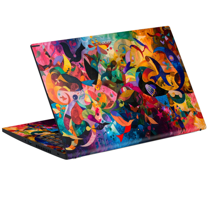 Acer Laptop Skin - Multicolor Swirl Art Abstract