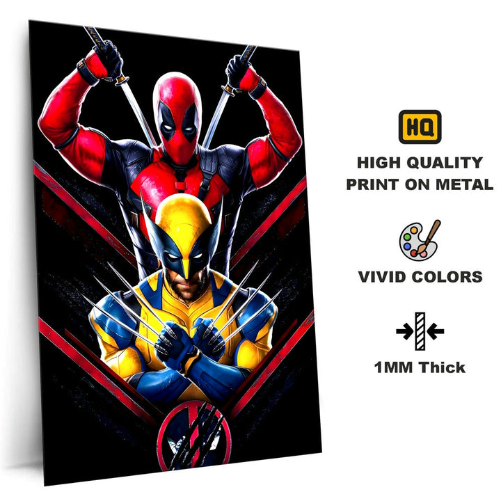 Metal Poster - Superhero Deadpool & Wolverine DW02