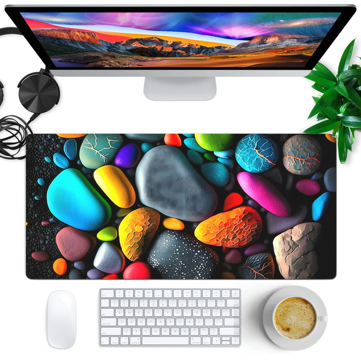 Anti-Slip Desk Mat Gaming Mouse Pad - Colorful Pebbles CP30