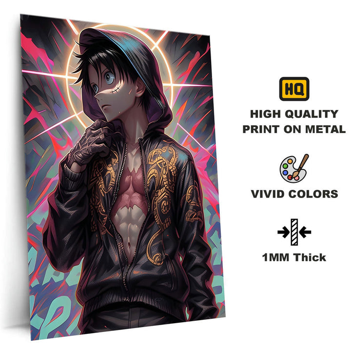 Metal Poster - Anime Hooded Boy