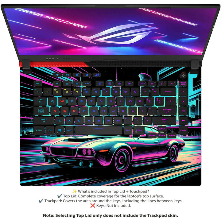 Asus Laptop Skin - Neon Muscle Car