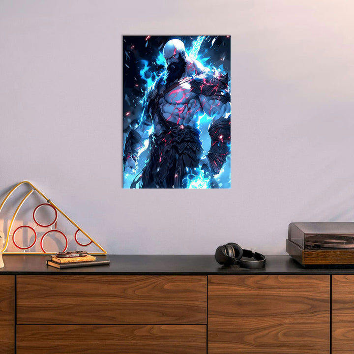 Metal Poster - Monster killer Blue Fire Hero