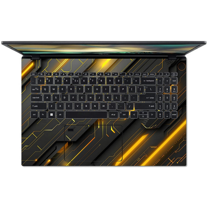 Acer Laptop Skin - Orange and Yellow Metallic Abstract