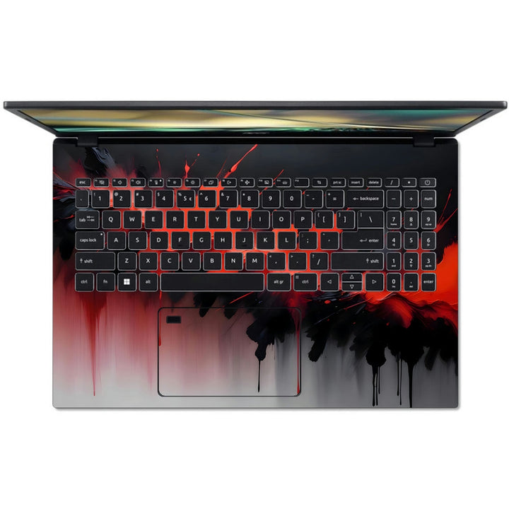 Acer Laptop Skin - Red and Black Ink Drip