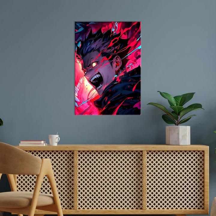 Metal Poster - Anime Flaming Beast