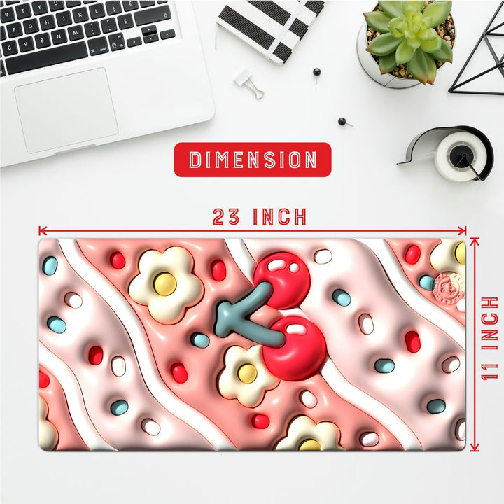 Anti-Slip Desk Mat Gaming Mouse Pad - Cherry Swirl