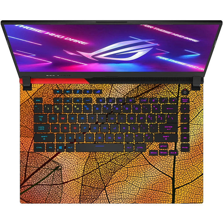 Asus Laptop Skin - Golden and Orange Web Art