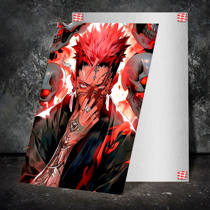 Metal Poster - Anime Red Hair Warrior