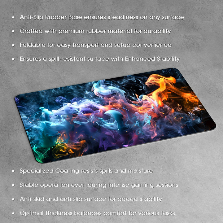 Anti-Slip Desk Mat Gaming Mouse Pad - Cosmic Flames