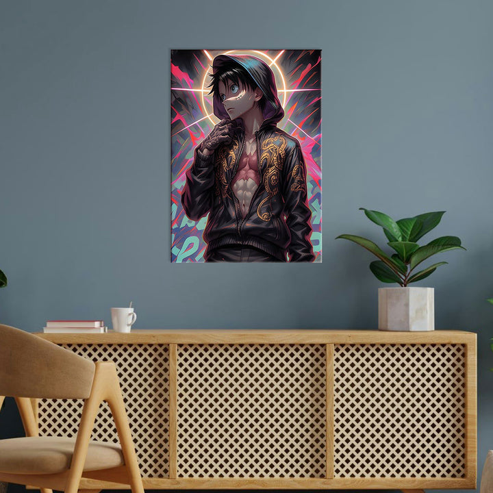 Metal Poster - Anime Hooded Boy