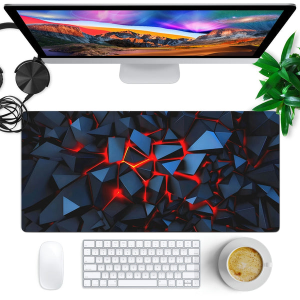 Anti-Slip Desk Mat Gaming Mouse Pad - Red Fracture