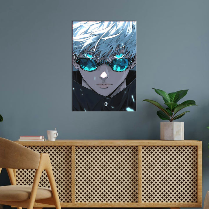 Metal Poster - Anime White Haired Hero