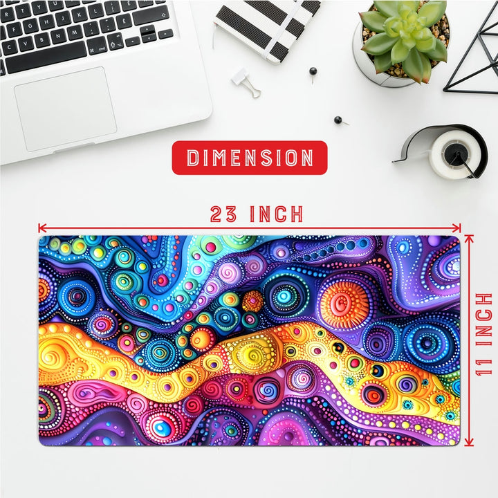 Anti-Slip Desk Mat Gaming Mouse Pad - Colorful Swirl