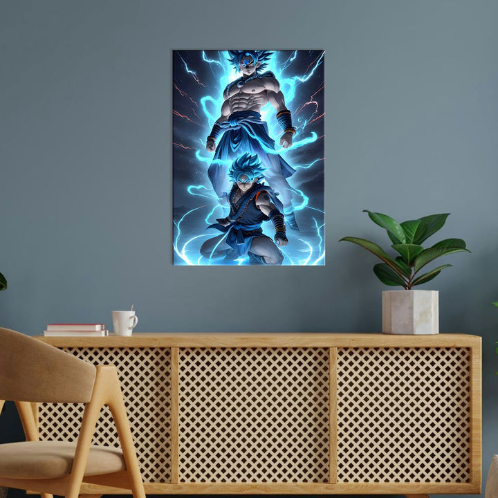 Metal Poster - Anime Goku Blue