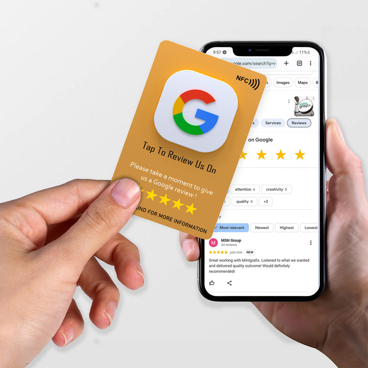 Google Review Card Golden