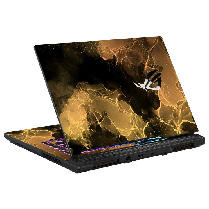 Asus Laptop Skin - Golden Lava Abstract Design