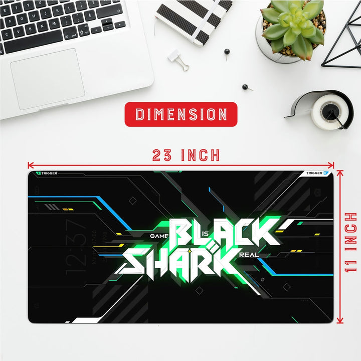 Anti-Slip Desk Mat Gaming Mouse Pad - Green Black Shark Gaming