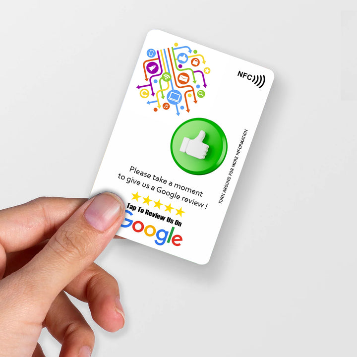 Google Review Card Vibrant Icons