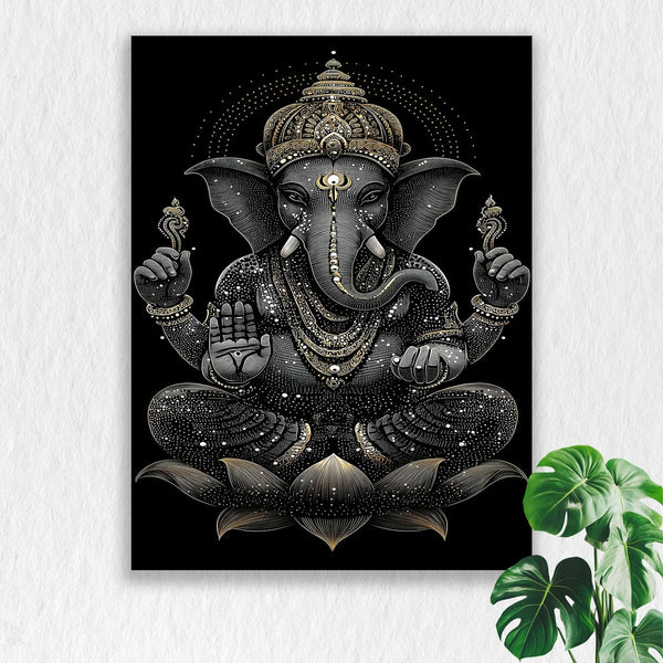 Self Adhesive Textured Vinyl Poster Divine Black Ganesha