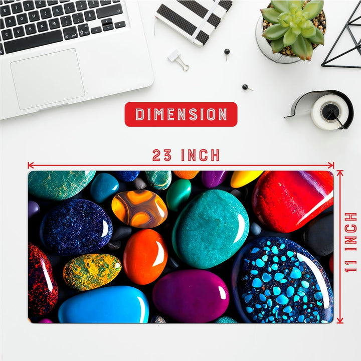 Anti-Slip Desk Mat Gaming Mouse Pad - Colorful Pebbles CP04