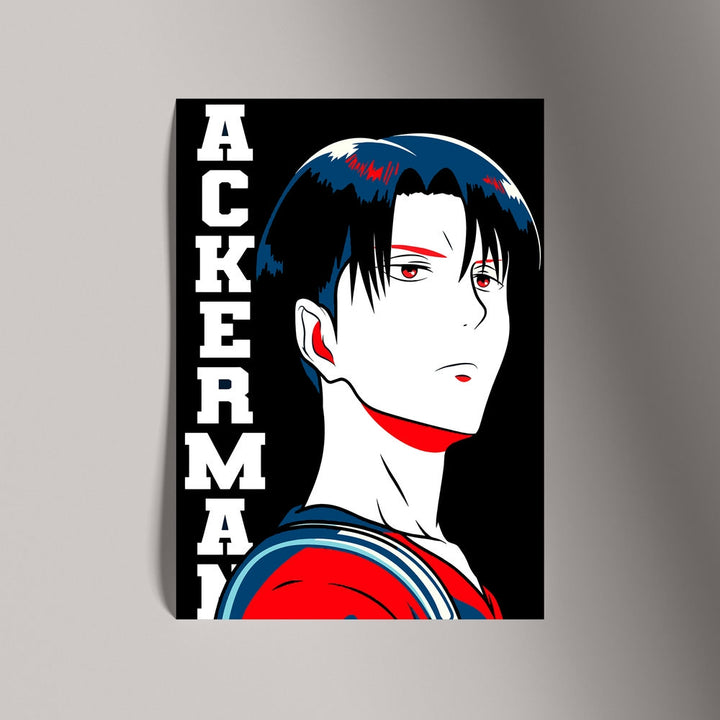 Self Adhesive Textured Vinyl Poster Levi Ackerman