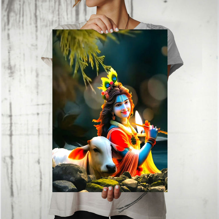 Metal Poster - Lord Krishna LK02