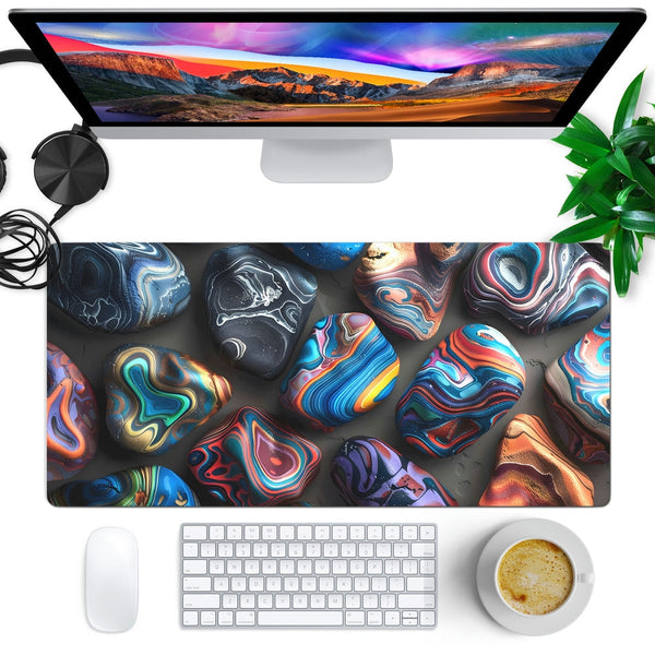 Anti-Slip Desk Mat Gaming Mouse Pad - Colorful Pebbles CP20