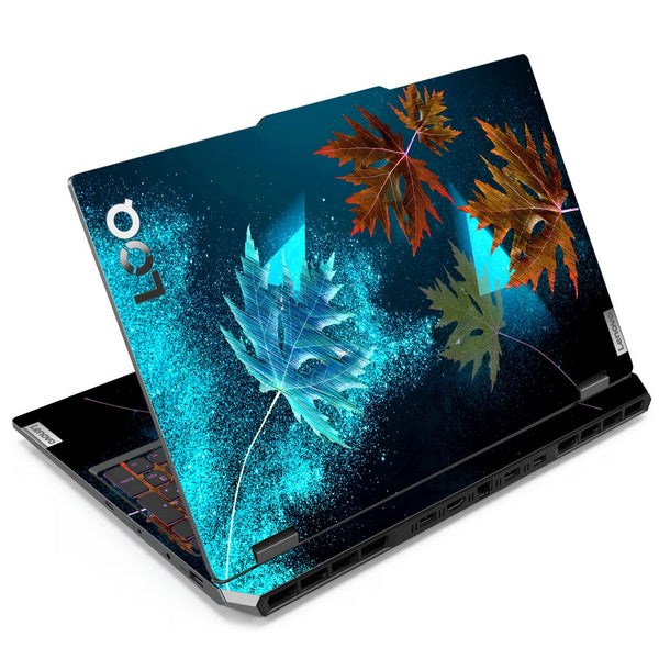 Lenovo LOQ Laptop Skin - Metallic Blue Brown Floral