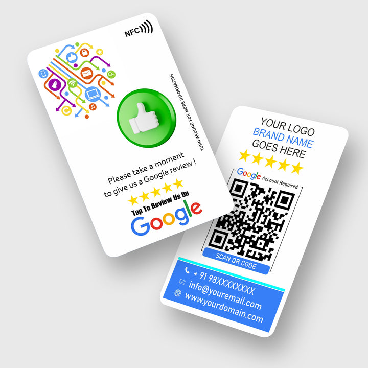 Google Review Card Vibrant Icons