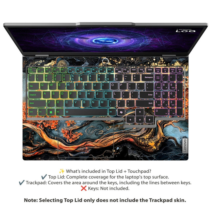 Laptop Skin - Abstract Golden Waves