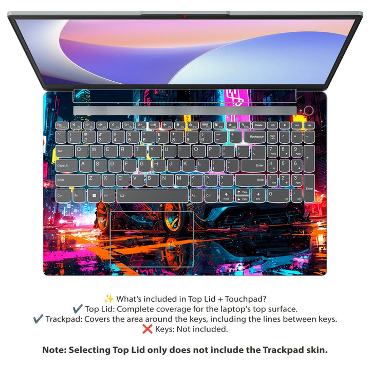 Lenovo Laptop Skin - Neon Supercar Chase