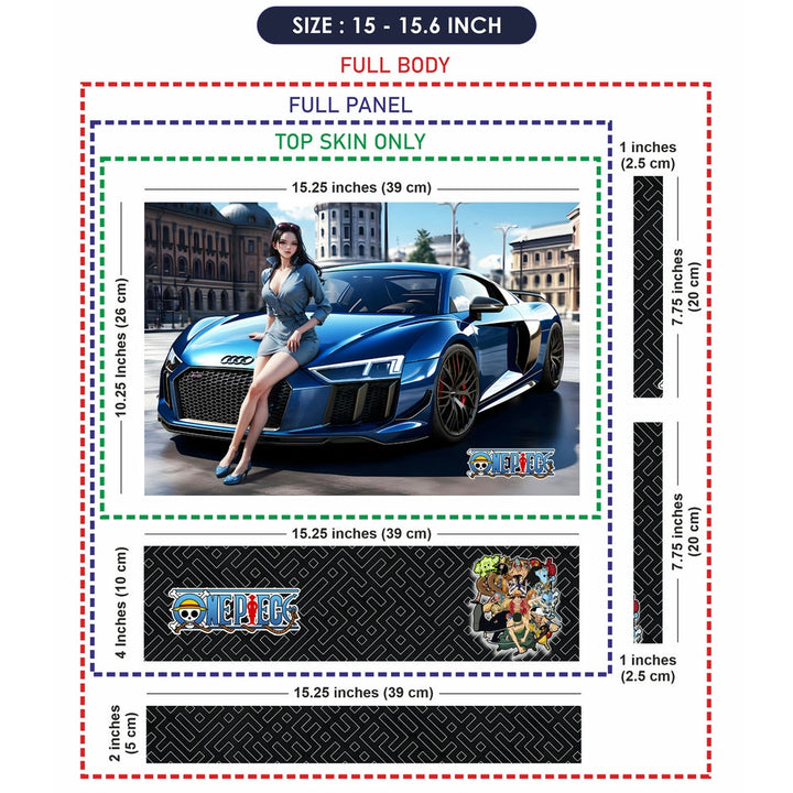 Laptop Skin - One Piece Nico Robin with Blue Audi