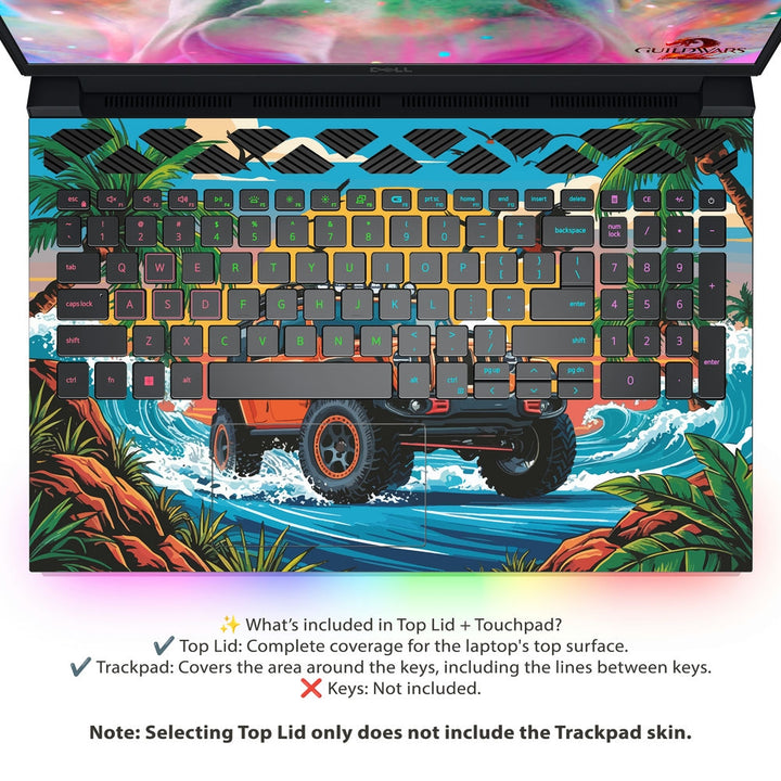 Dell Laptop Skin - Tropical Jeep Safari