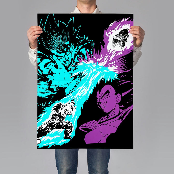 Self Adhesive Textured Vinyl Poster Anime Saiyan Showdown