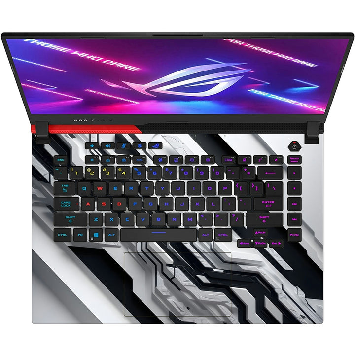 Asus Laptop Skin - Black and White Marble Swirl Pattern