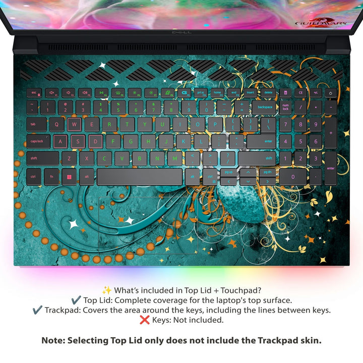 Dell Laptop Skin - Abstract Turquoise Swirls