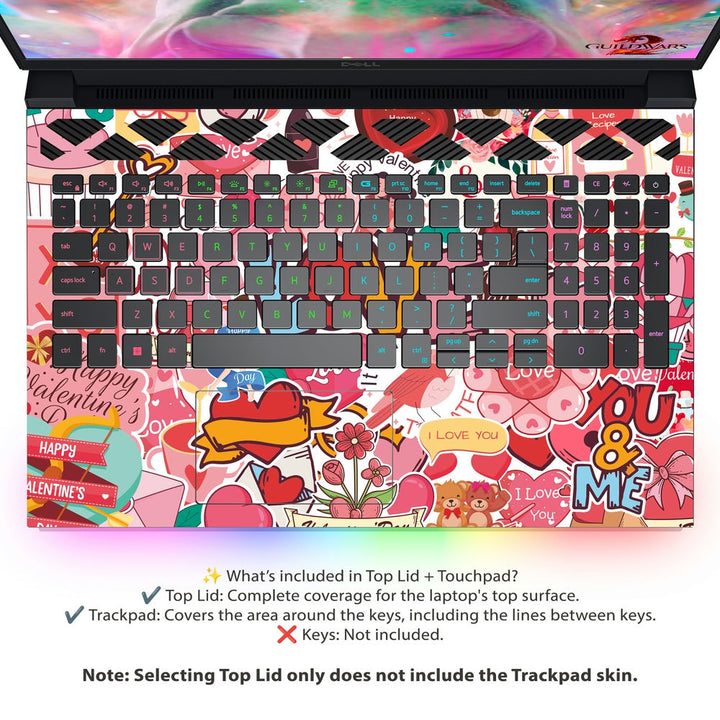 Dell Laptop Skin - Valentines Day Sticker Bomb