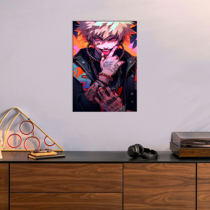 Metal Poster - Anime Smiling Rebel