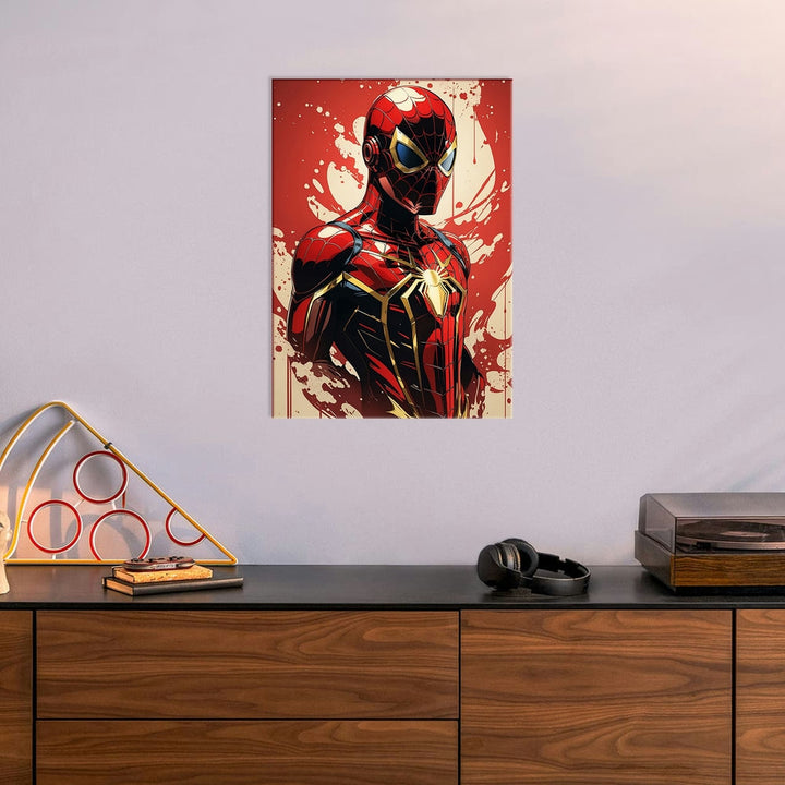 Metal Poster - Spiderman Red Golden