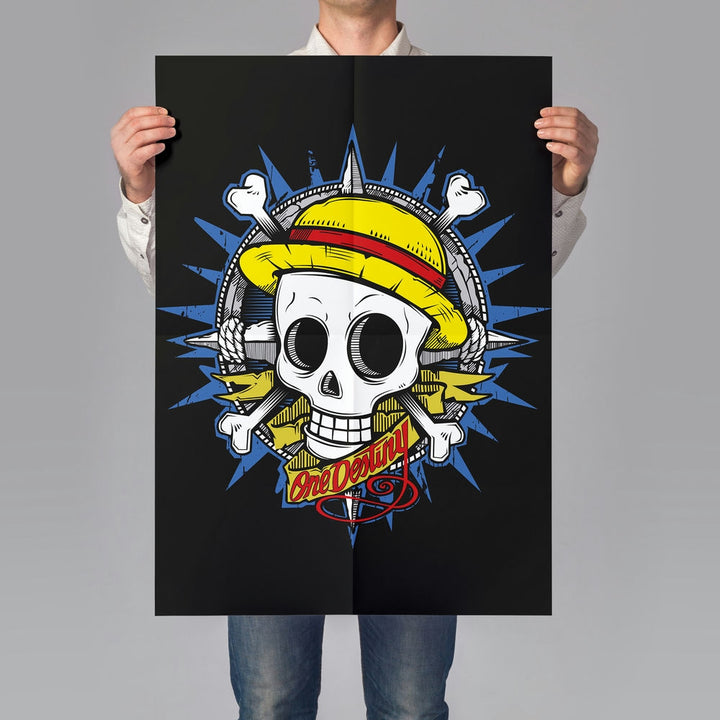 Self Adhesive Textured Vinyl Poster Pirate Skull One Piece