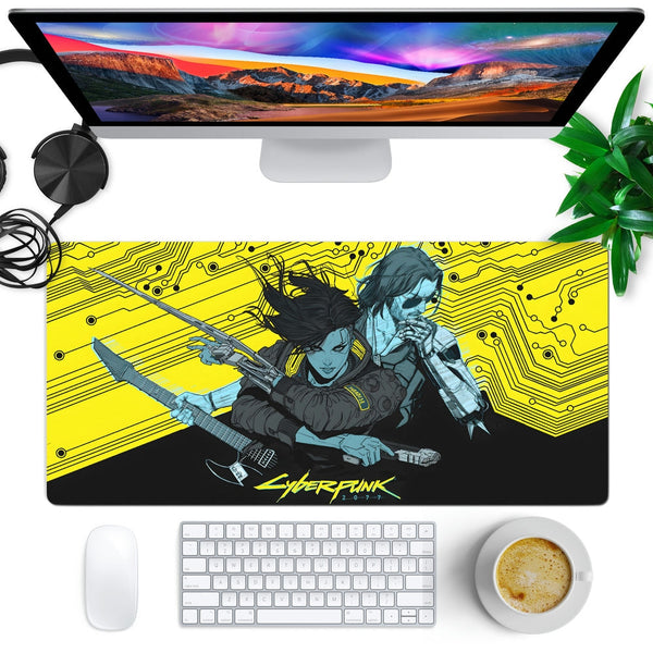 Anti-Slip Desk Mat Gaming Mouse Pad - Cyberpunk Circuit Breaker