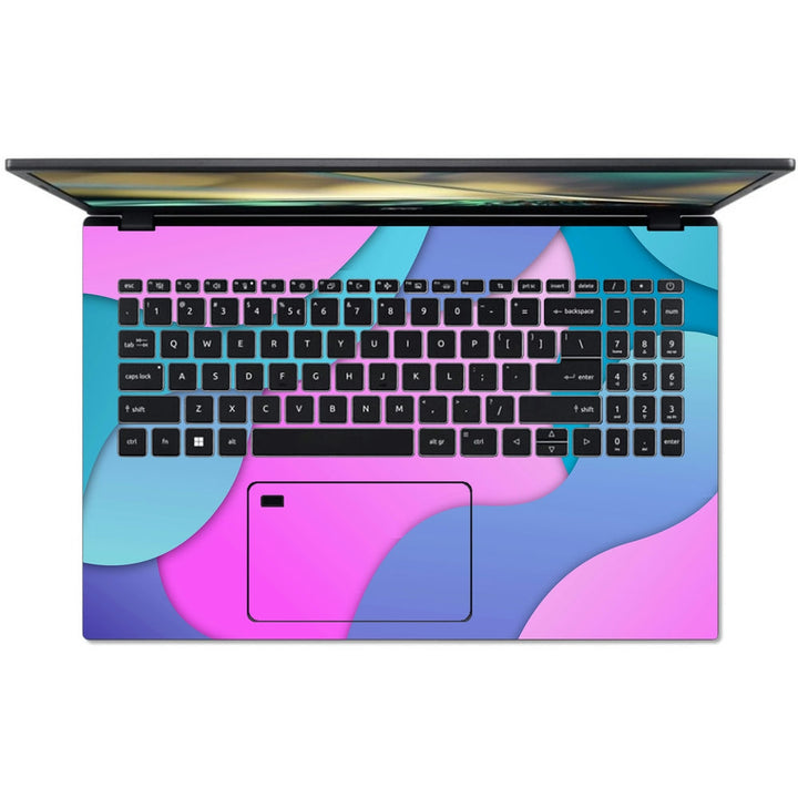 Acer Laptop Skin - Pink and Blue Flowing Fluid Art