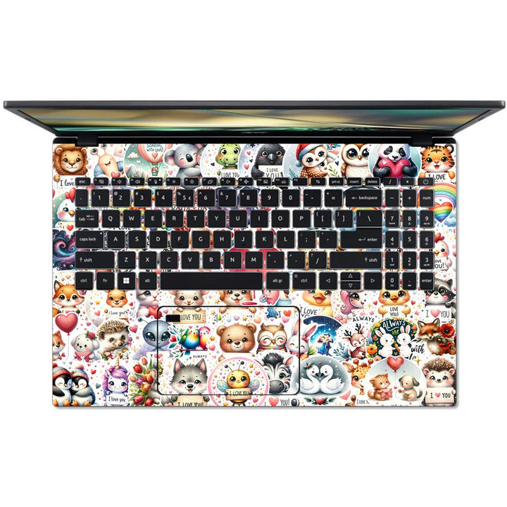 Acer Laptop Skin - I Love You Sticker Bomb