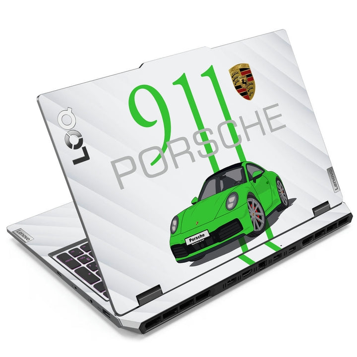 Laptop Skin - Porsche 911 Green SideStripe