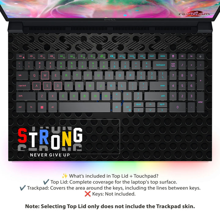 Dell Laptop Skin - Dell Strong Never Give Up