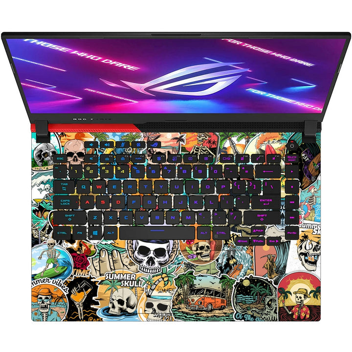 Asus Laptop Skin - Summer Skull Sticker Bomb