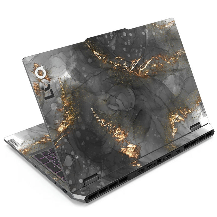 Laptop Skin - Grey Marble Gold Veins