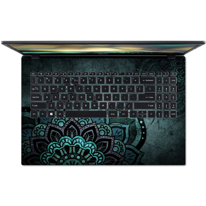 Acer Laptop Skin - Greenish Mandla Art